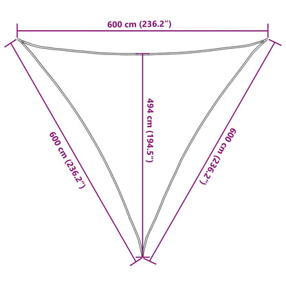 vidaXL Sonnensegel 160 g/m² Dreieckig Dunkelgrün 6x6x6 m HDPE