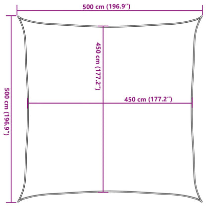 vidaXL Sonnensegel 160 g/m² Quadratisch Blau 5x5 m HDPE