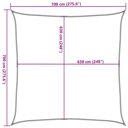 vidaXL Sonnensegel 160 g/m² Quadratisch Blau 7x7 m HDPE