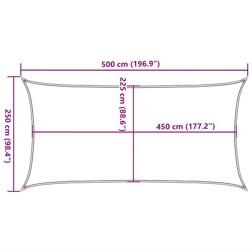 vidaXL Sonnensegel 160 g/m² Rechteckig Blau 2,5x5 m HDPE