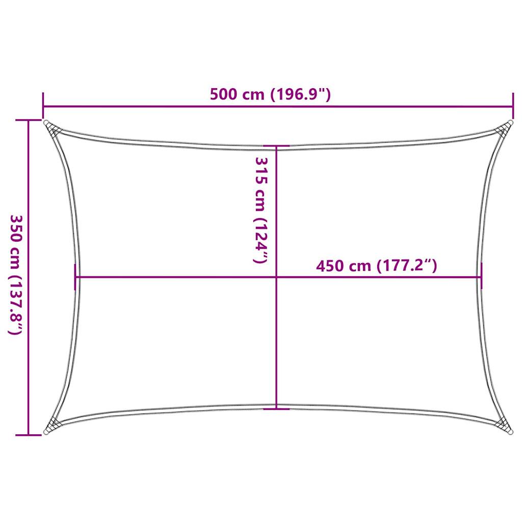 vidaXL Sonnensegel 160 g/m² Rechteckig Blau 3,5x5 m HDPE