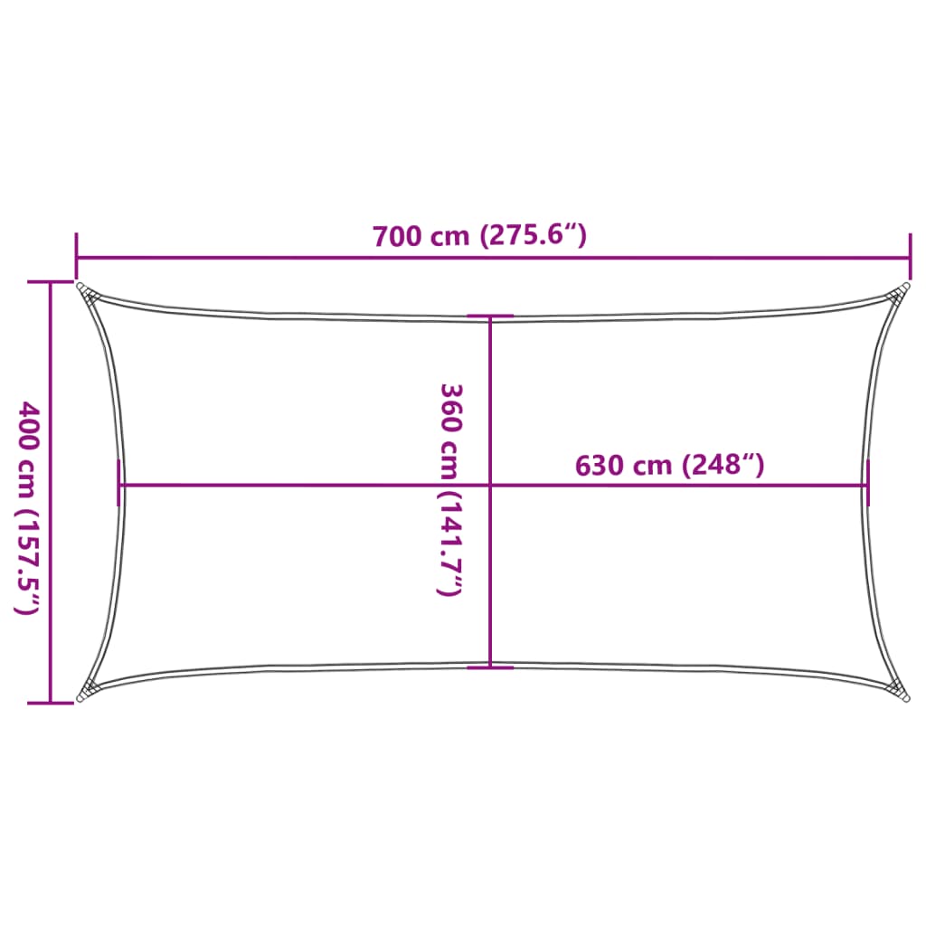 vidaXL Sonnensegel 160 g/m² Rechteckig Blau 4x7 m HDPE