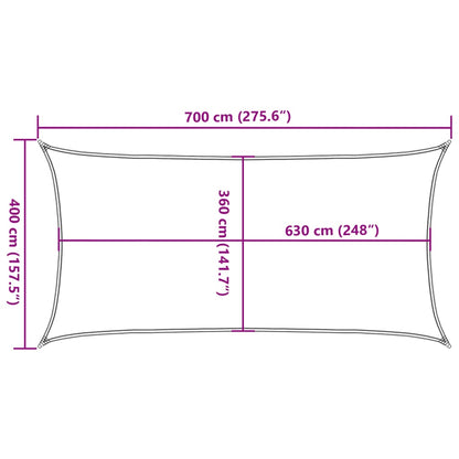 vidaXL Sonnensegel 160 g/m² Rechteckig Blau 4x7 m HDPE