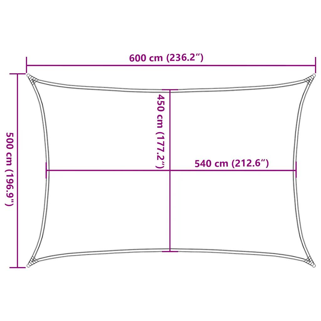 vidaXL Sonnensegel 160 g/m² Rechteckig Blau 5x6 m HDPE