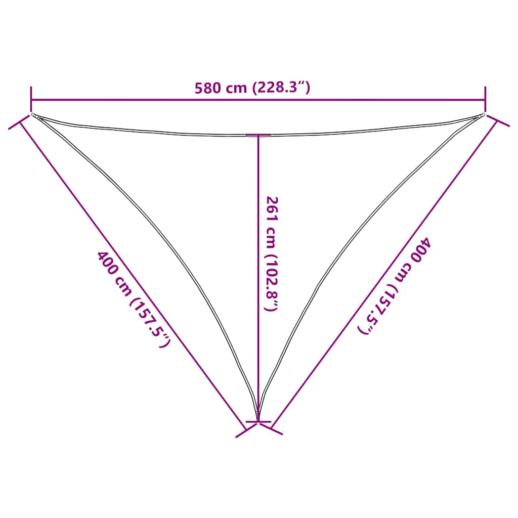 vidaXL Sonnensegel 160 g/m² Dreieckig Blau 4x4x5,8 m HDPE