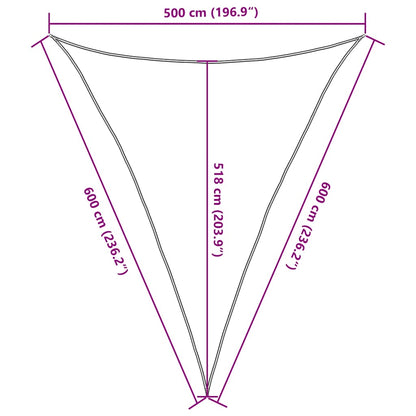 vidaXL Sonnensegel 160 g/m² Dreieckig Blau 5x6x6 m HDPE