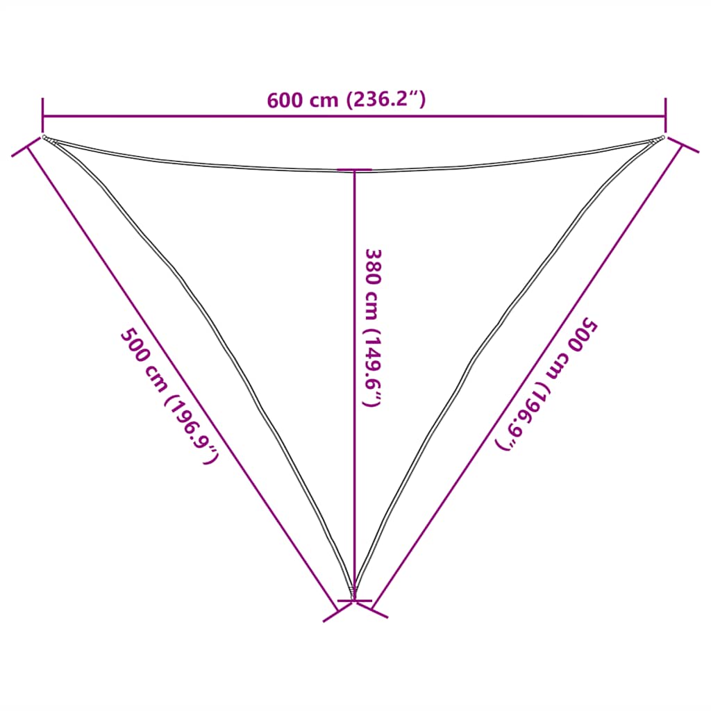 vidaXL Sonnensegel 160 g/m² Dreieckig Blau 5x5x6 m HDPE