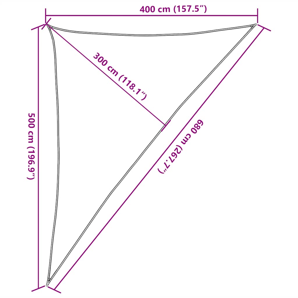 vidaXL Sonnensegel 160 g/m² Dreieckig Blau 4x5x6,8 m HDPE