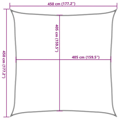 vidaXL Sonnensegel 160 g/m² Quadratisch Gelb 4,5x4,5 m HDPE
