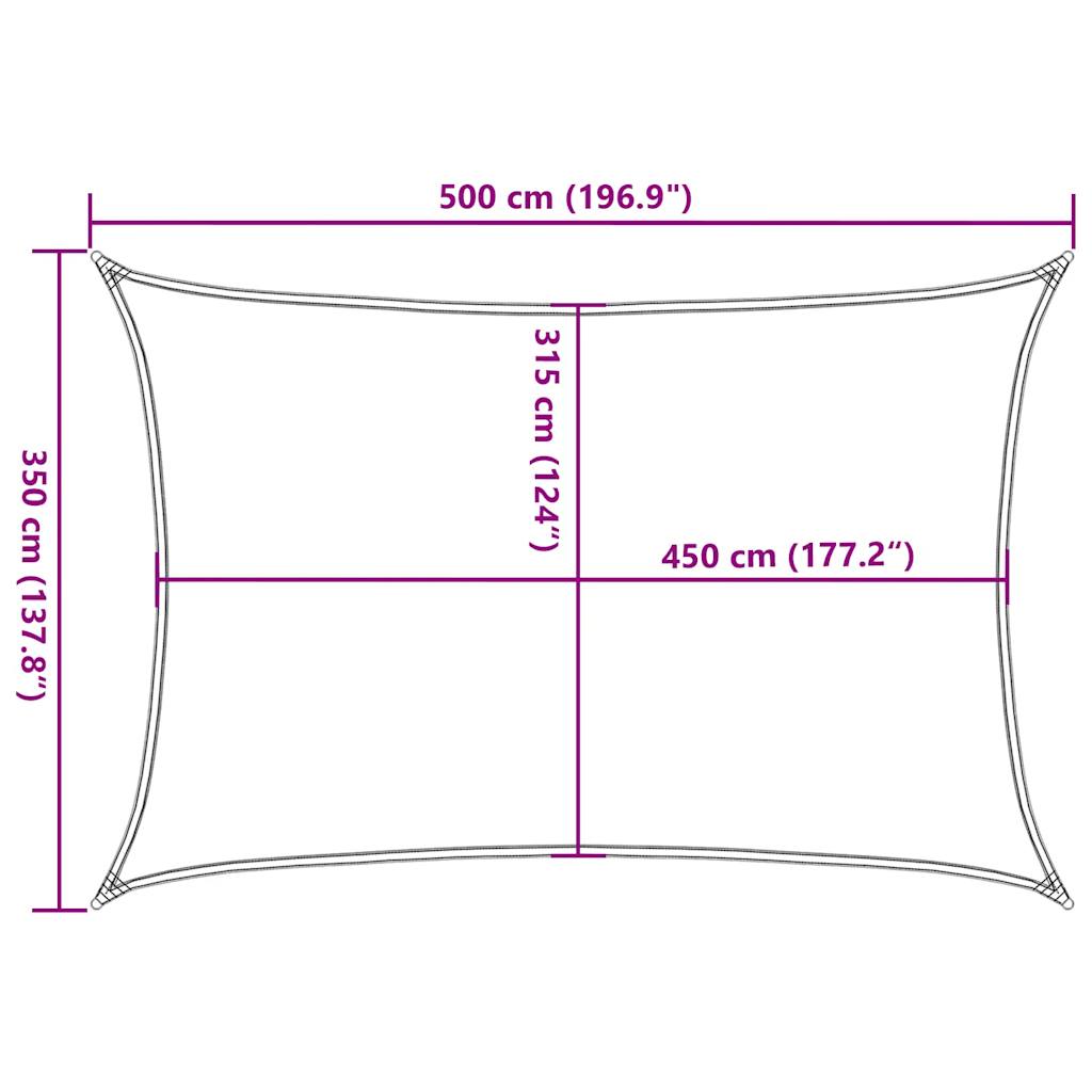 vidaXL Sonnensegel 160 g/m² Rechteckig Gelb 3,5x5 m HDPE