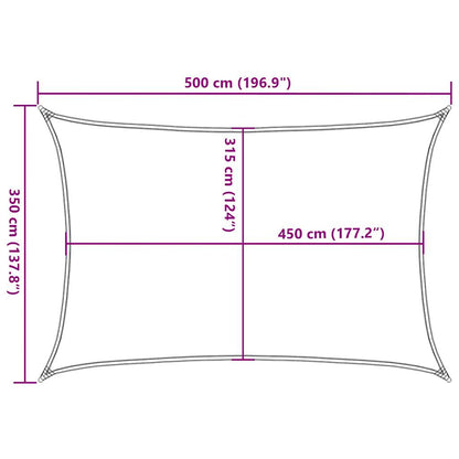 vidaXL Sonnensegel 160 g/m² Rechteckig Gelb 3,5x5 m HDPE