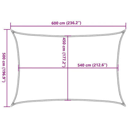 vidaXL Voile d'ombrage rectangulaire jaune 5x6 m 160 g/m² PEHD