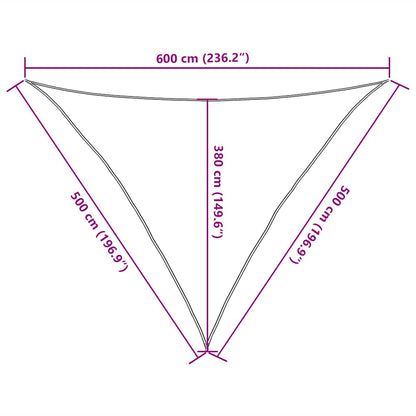 vidaXL Sonnensegel 160 g/m² Dreieckig Gelb 5x5x6 m HDPE