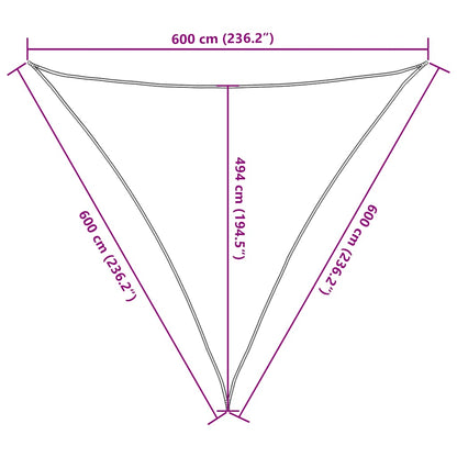 vidaXL Sonnensegel 160 g/m² Dreieckig Gelb 6x6x6 m HDPE