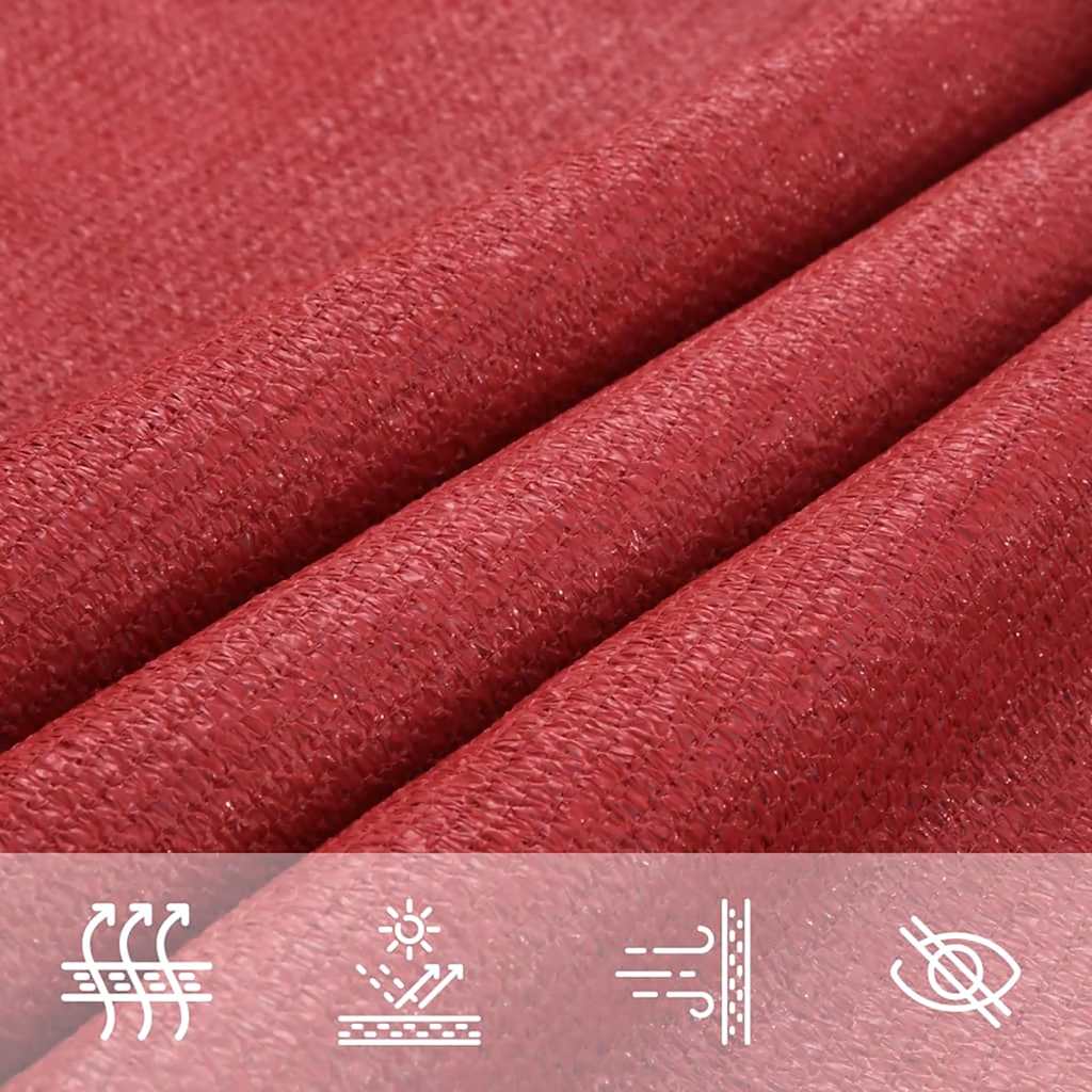 vidaXL Voile d'ombrage 160 g/m² Rouge 2x5 m HDPE