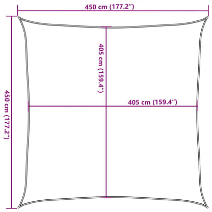 vidaXL Sonnensegel 160 g/m² Quadratisch Orange 4,5x4,5 m HDPE