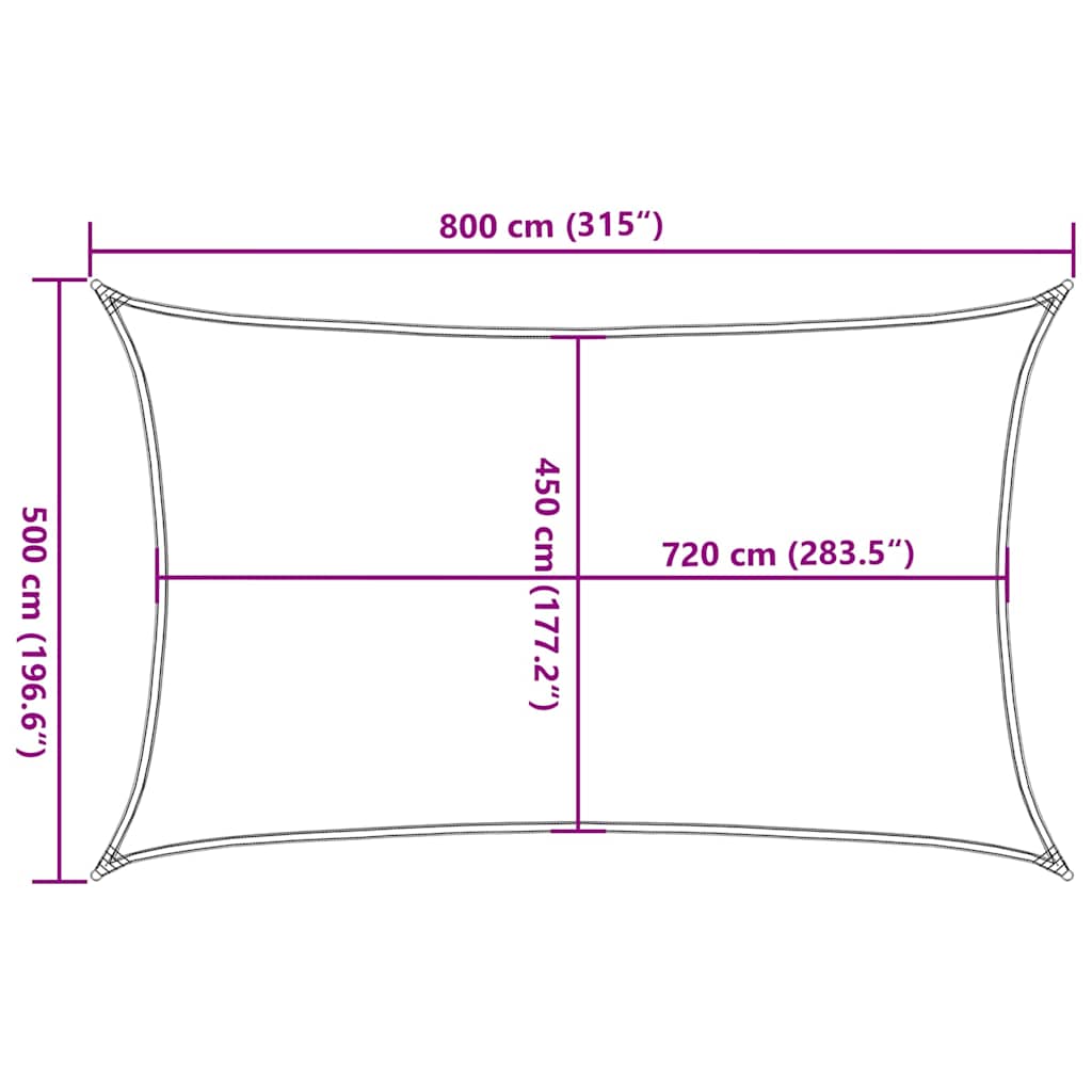 vidaXL Sonnensegel 160 g/m² Rechteckig Orange 5x8 m HDPE