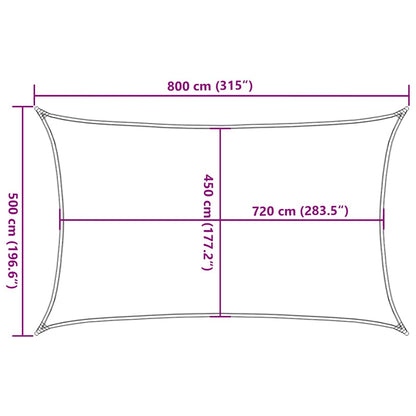 vidaXL Sonnensegel 160 g/m² Rechteckig Orange 5x8 m HDPE