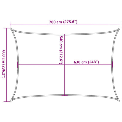 vidaXL Sonnensegel 160 g/m² Rechteckig Orange 6x7 m HDPE