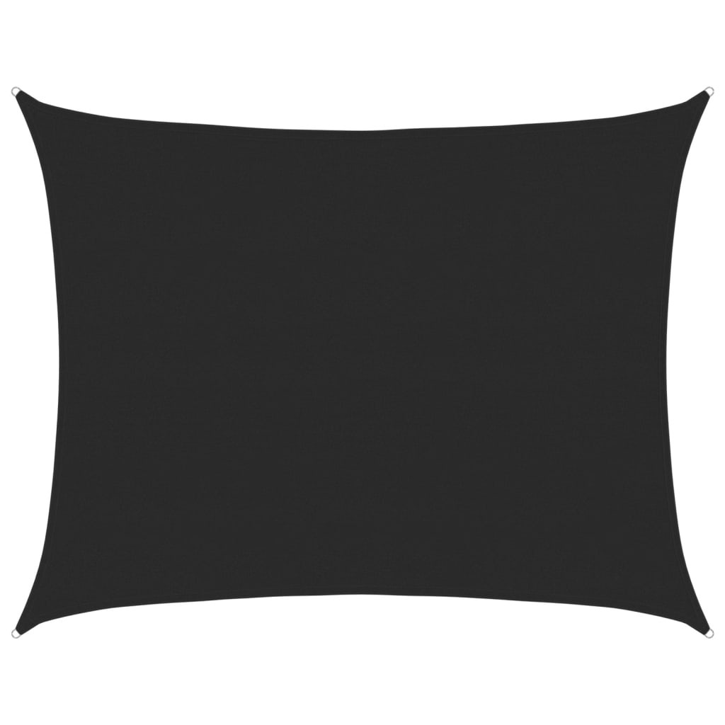 vidaXL Sonnensegel 160 g/m² Rechteckig Schwarz 6x8 m HDPE