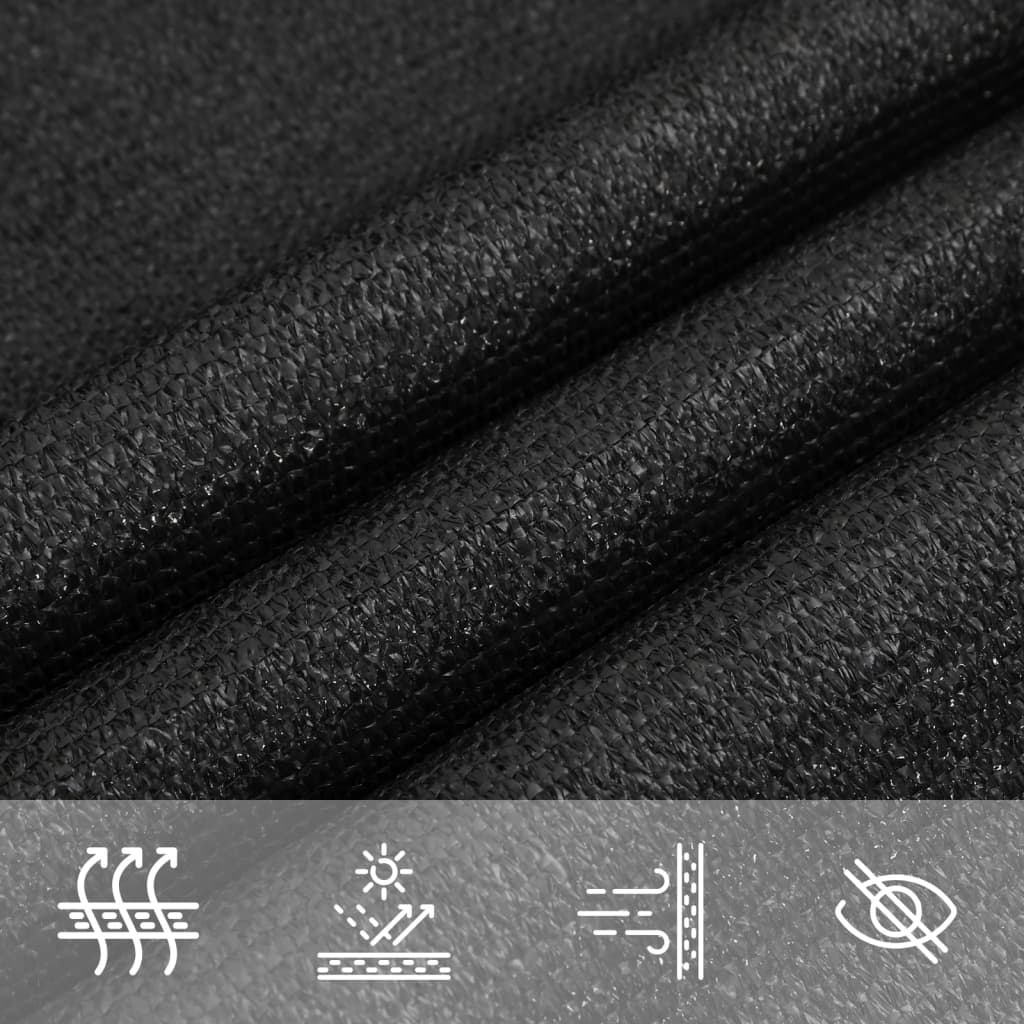 vidaXL Sonnensegel 160 g/m² Rechteckig Schwarz 6x8 m HDPE