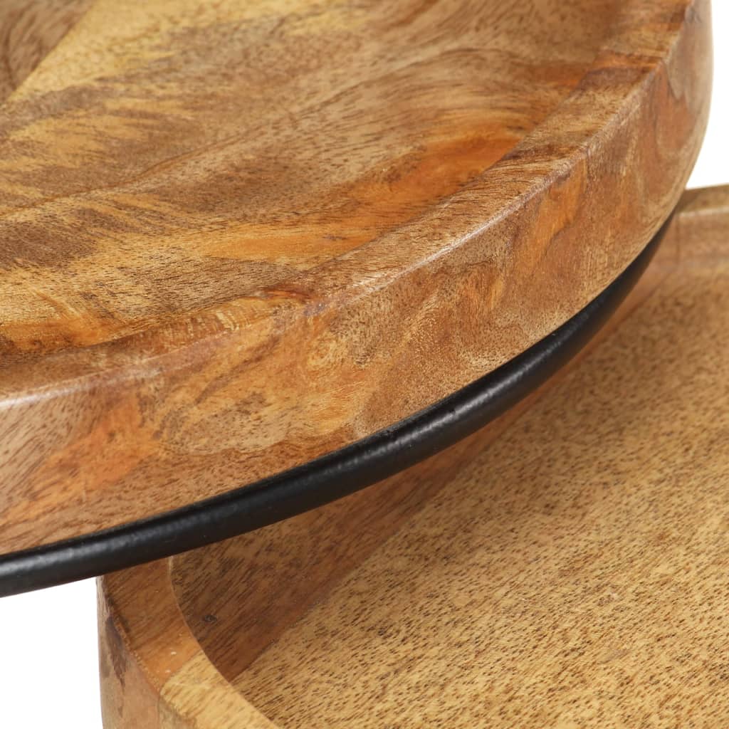 vidaXL 2-tlg. Couchtisch-Set Massivholz Mango und Stahl