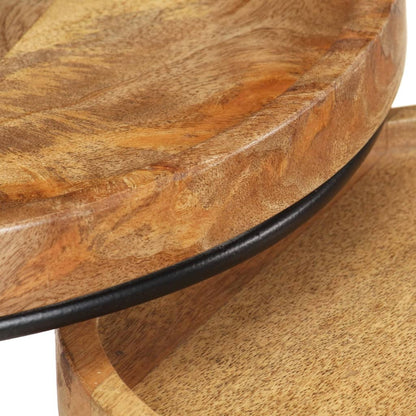vidaXL 2-tlg. Couchtisch-Set Massivholz Mango und Stahl