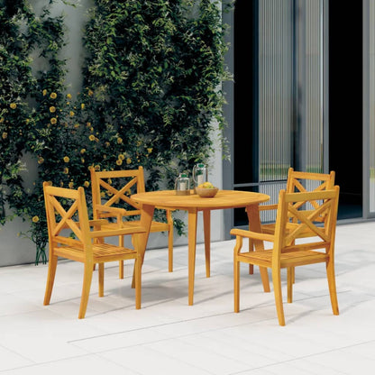 vidaXL Table de jardin Ø 110 x 75 cm en bois d'acacia massif