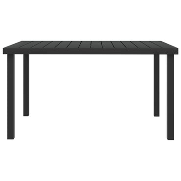 vidaXL Gartentisch Schwarz 140x90x74 cm Aluminium und WPC