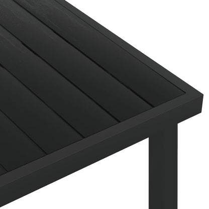 vidaXL Gartentisch Schwarz 140x90x74 cm Aluminium und WPC