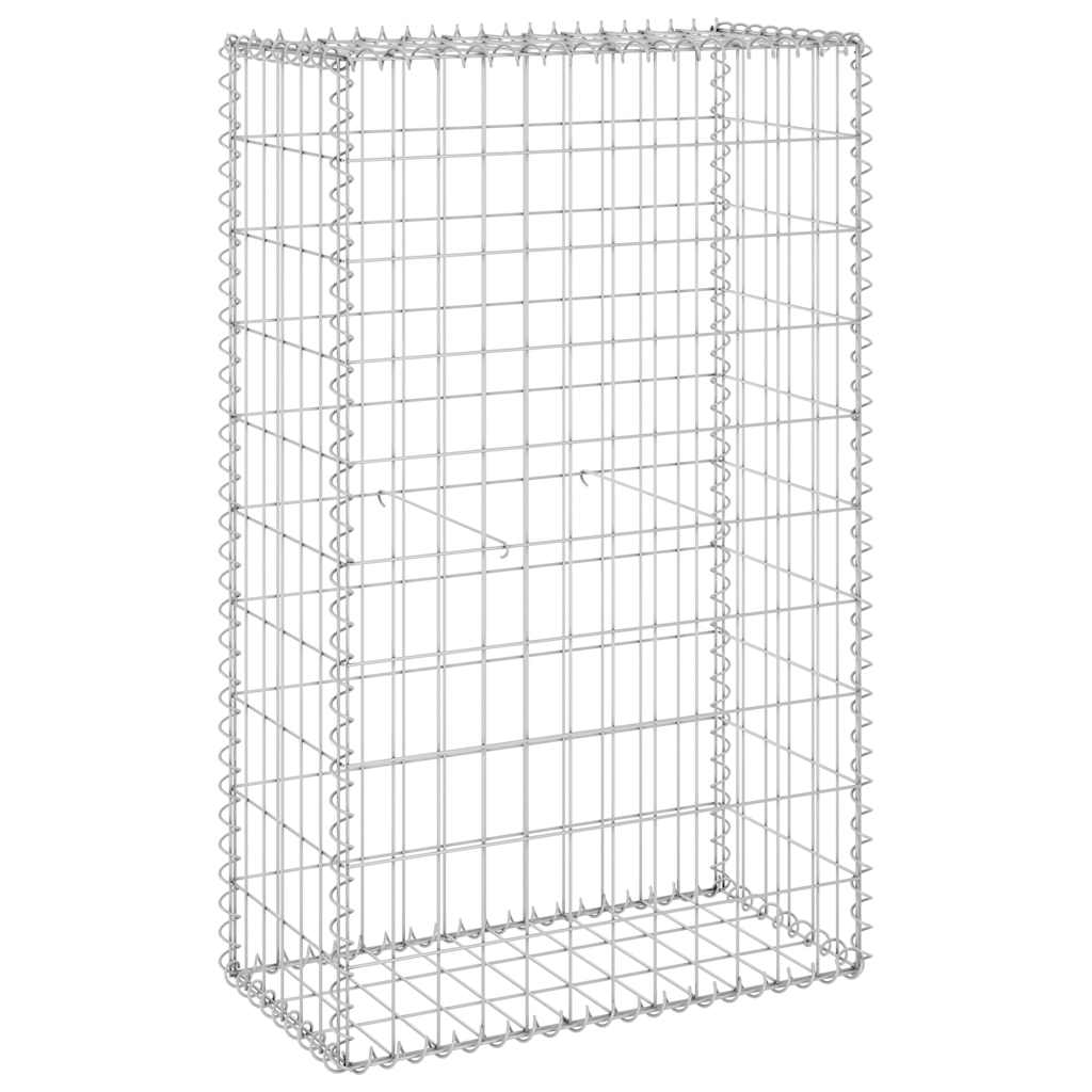 vidaXL Gabionenwand mit Abdeckung Verzinkter Stahl 60x30x100 cm