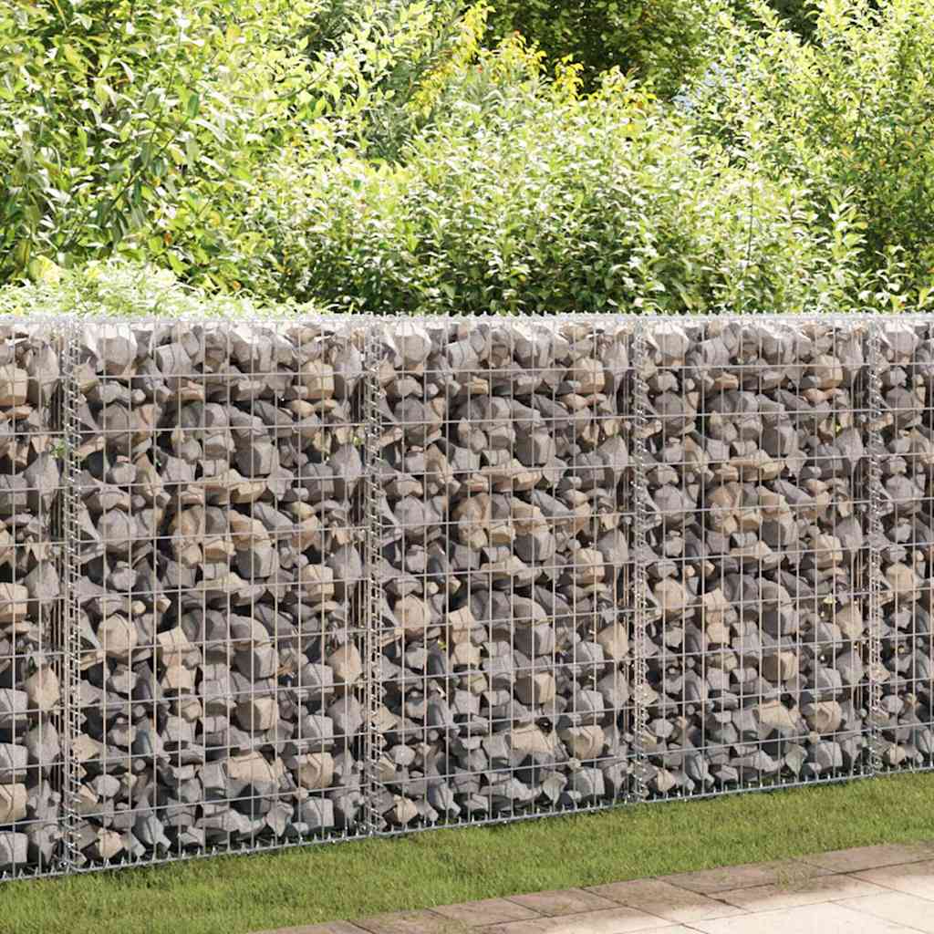 vidaXL Gabionenwand mit Abdeckung Verzinkter Stahl 60x30x100 cm