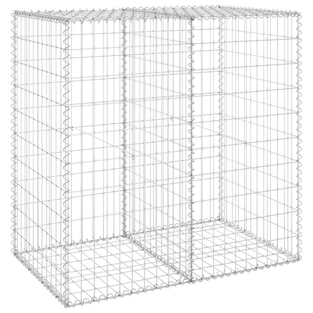 vidaXL Gabionenwand mit Abdeckung Verzinkter Stahl 100x60x100 cm