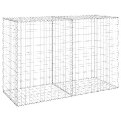 vidaXL Gabionenwand mit Abdeckung Verzinkter Stahl 150x60x100 cm