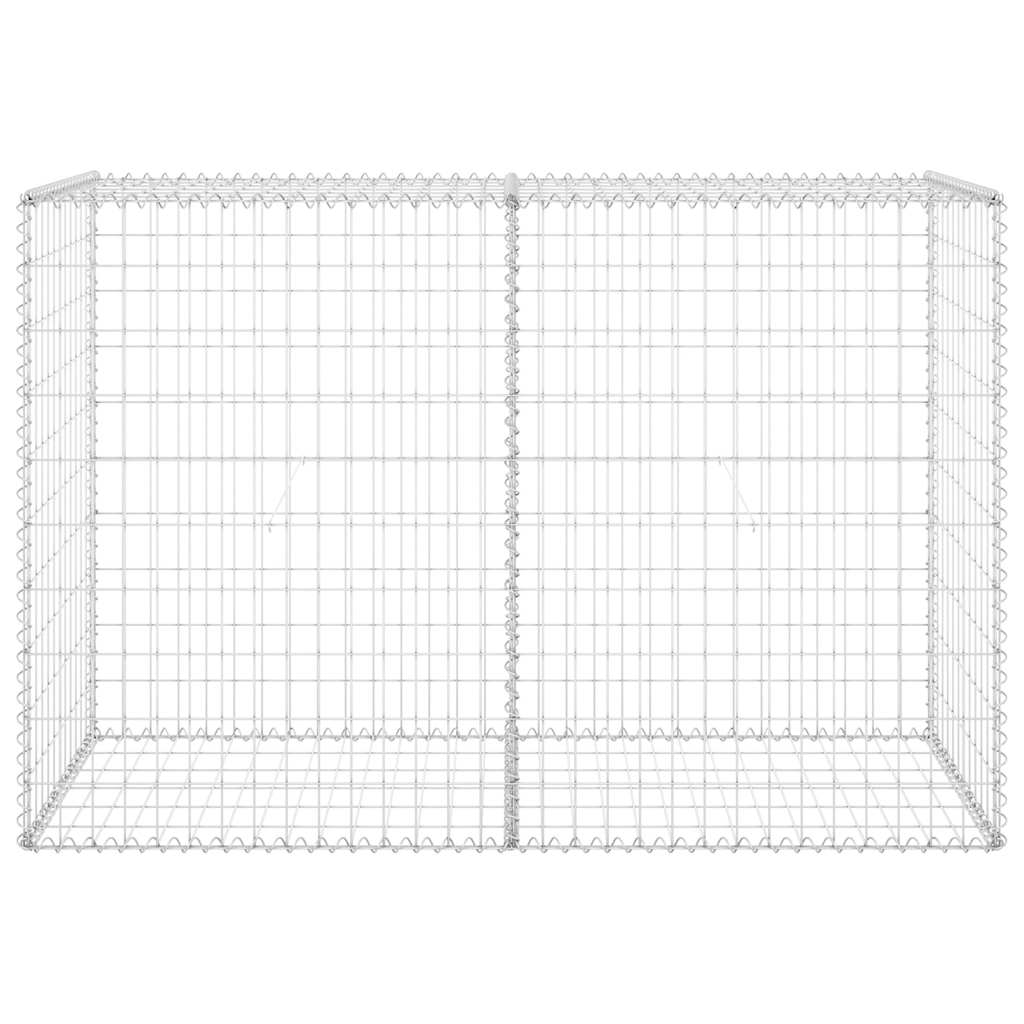 vidaXL Gabionenwand mit Abdeckung Verzinkter Stahl 150x60x100 cm