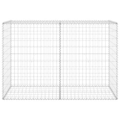vidaXL Gabionenwand mit Abdeckung Verzinkter Stahl 150x60x100 cm