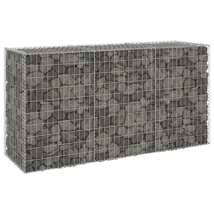 vidaXL Gabionenwand mit Abdeckung Verzinkter Stahl 200x60x100 cm
