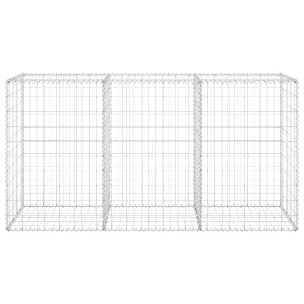 vidaXL Gabionenwand mit Abdeckung Verzinkter Stahl 200x60x100 cm