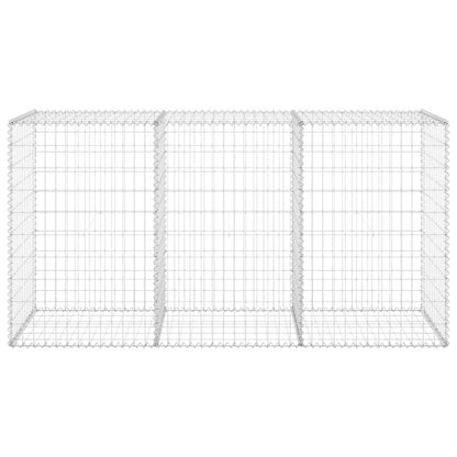 vidaXL Gabionenwand mit Abdeckung Verzinkter Stahl 200x60x100 cm