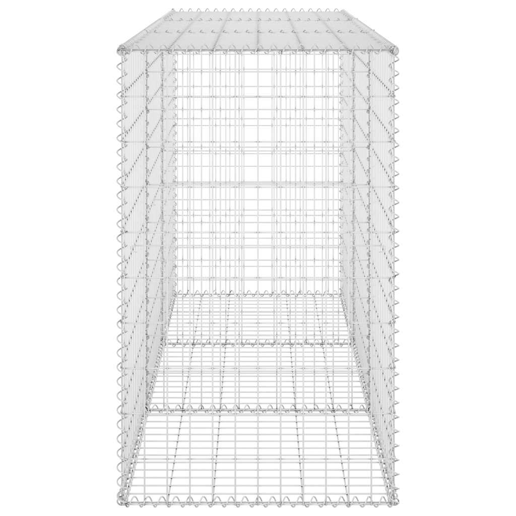 vidaXL Gabionenwand mit Abdeckung Verzinkter Stahl 200x60x100 cm