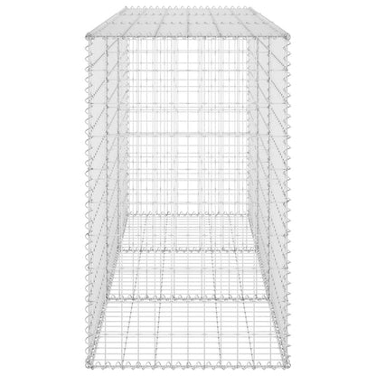 vidaXL Gabionenwand mit Abdeckung Verzinkter Stahl 200x60x100 cm
