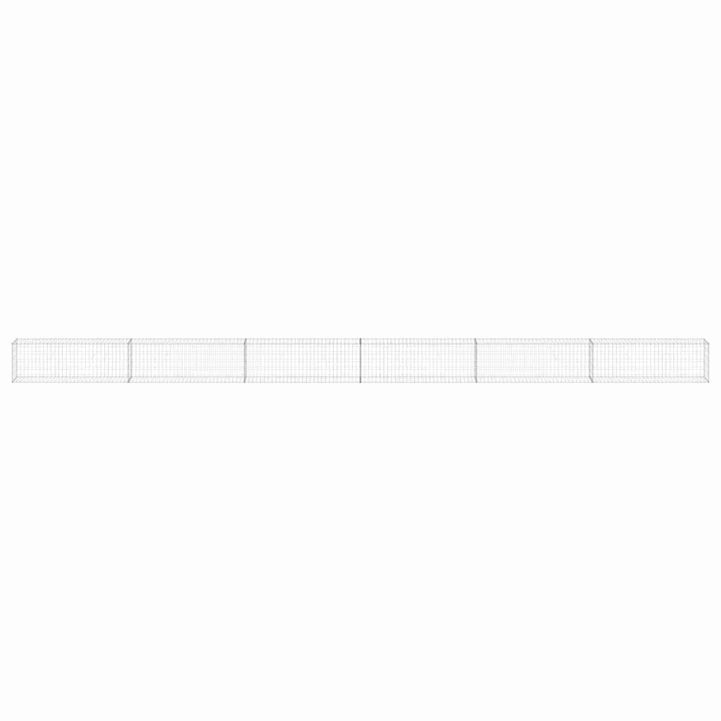 vidaXL Gabionenwand mit Abdeckung Verzinkter Stahl 900x30x50 cm