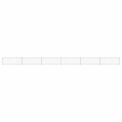 vidaXL Gabionenwand mit Abdeckung Verzinkter Stahl 900x30x50 cm