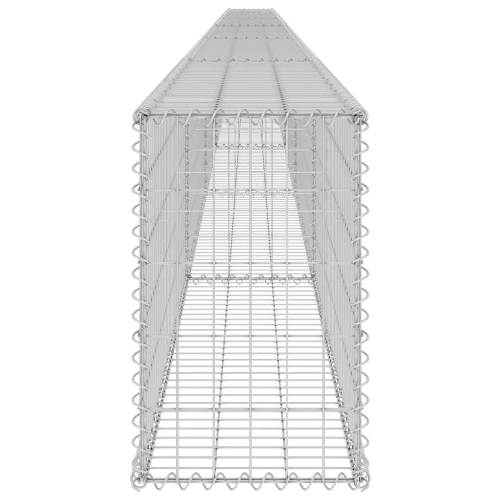 vidaXL Gabionenwand mit Abdeckung Verzinkter Stahl 900x30x50 cm