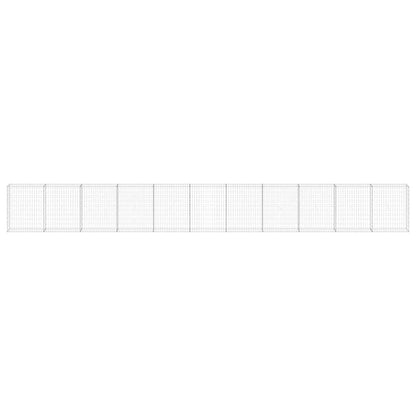 vidaXL Gabionenwand mit Abdeckung Verzinkter Stahl 900x30x100 cm