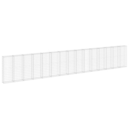 Gabionenwand mit Abdeckung Verzinkter Stahl 900x30x150 cm