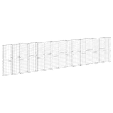vidaXL Gabionenwand mit Abdeckung Verzinkter Stahl 900x30x200 cm
