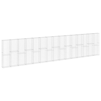 vidaXL Gabionenwand mit Abdeckung Verzinkter Stahl 900x30x200 cm