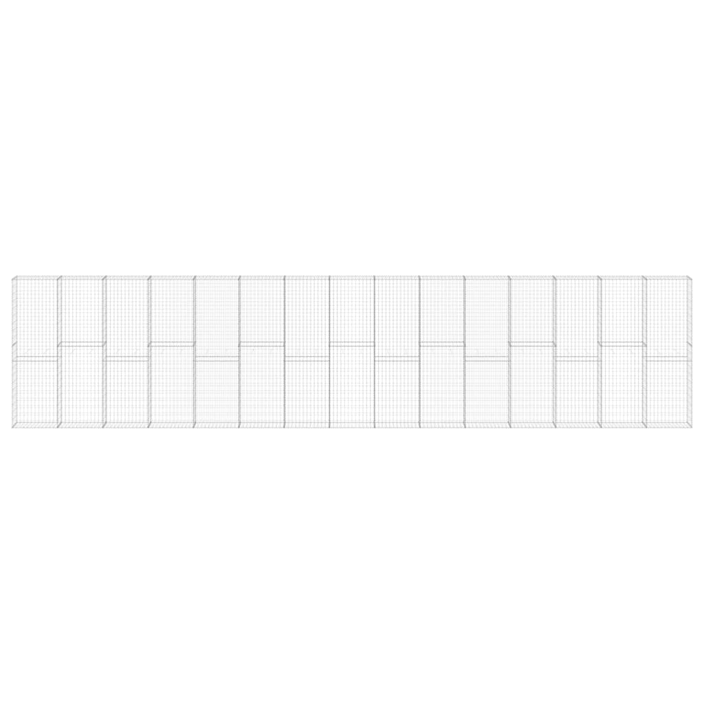 vidaXL Gabionenwand mit Abdeckung Verzinkter Stahl 900x30x200 cm