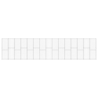 vidaXL Gabionenwand mit Abdeckung Verzinkter Stahl 900x30x200 cm